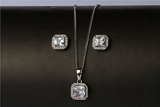 Square diamond necklace set