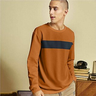 Men's Ankara Panel Design Long Sleeve Fleece Sweat Shirt