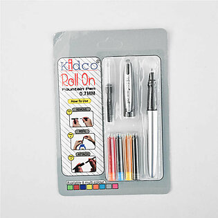 Kidco Roll On Fountain Pen 0.7mm With Assorted Colors Refill