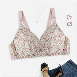 Women's Floral Printed Style Basic Bra