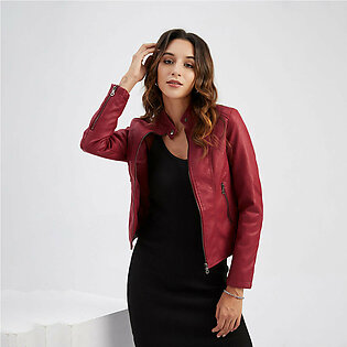 Fashion Women's Burgos Stylish PU Leather Jacket