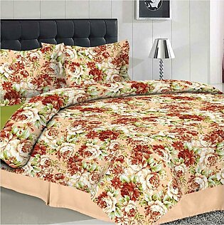MGN Indigo Floral Platinium Flat Panel Print Bed sheet