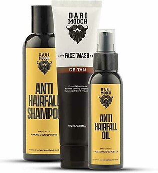 Dari Mooch De Tan Face Wash With Anti Hair Fall Oil & Anti Hair Fall Shampo - Pack Of 3