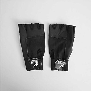 Men's PU Leather Black Winter Bike Riding Half Gloves