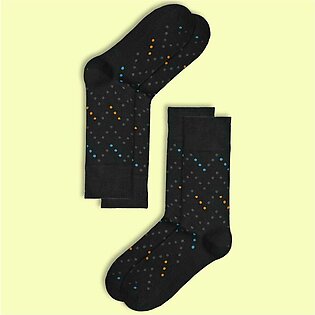 Men's Lismore Dots Design Regular Dress Socks - Pack Of 2 Pairs