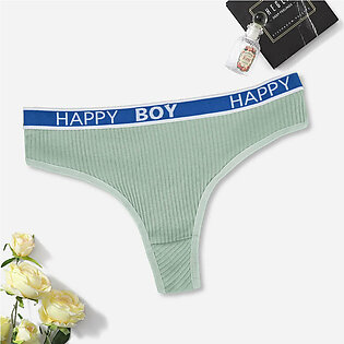 Jessic Women's Happy Boy Printed Thong Underwear