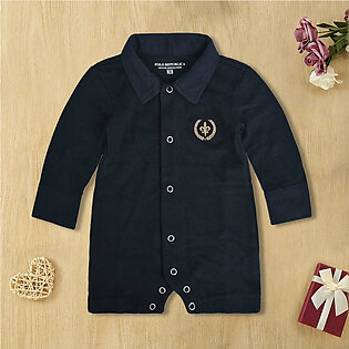 Polo Republica Emblem Embroidered Long Sleeve Baby Romper