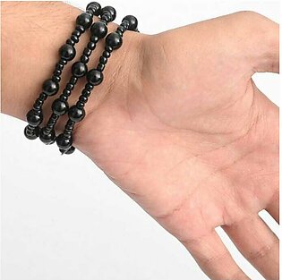 Unisex Milika Black Bead Bracelet