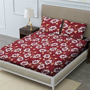 Rooma Collection Floral Printed Bed Sheet With Pillow Cover