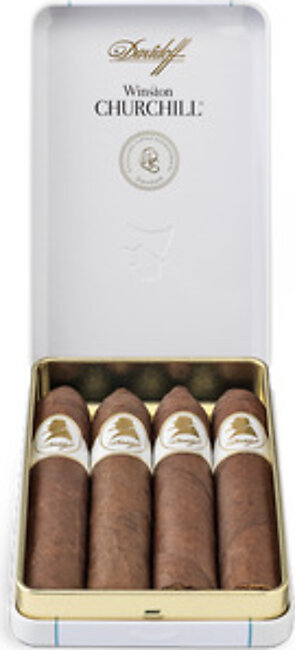 Davidoff Winston Churchill 4 Belicoso Cigars-Tin (Pack of 4)