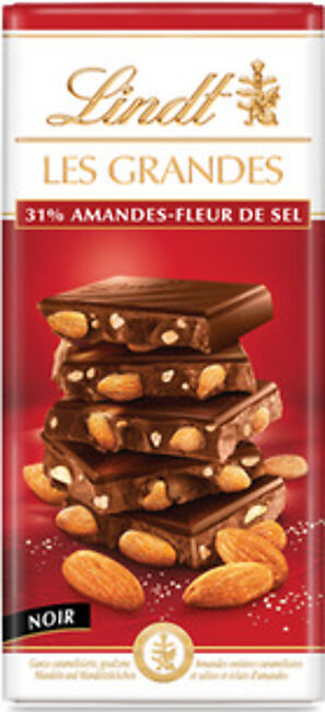 Lindt Les Grandes 31% Dark Chocolate With Almonds Bar 150