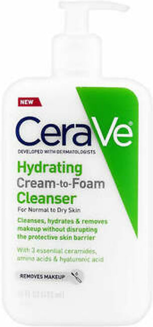 Cerave Hydrating Cream To Foam Romove Makeup Cleanser 473ml
