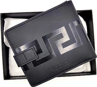 Versace Black Wallet Greca In Middle (Y)
