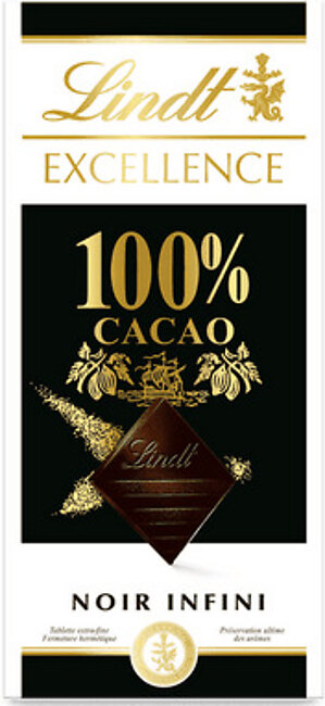 Lindt Excellence 100% Cocoa Bar 50g