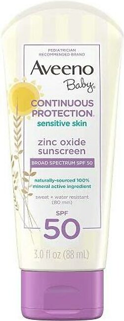 Aveeno Baby Continuous Protection Zinc Oxide Sunscreen SPF 50 88ml
