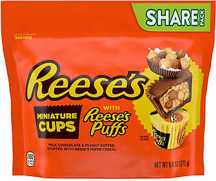 Reeses Milk Chocolate and Peanut Butter Stuffed with Puffs Cereal Miniatures Cup 272g