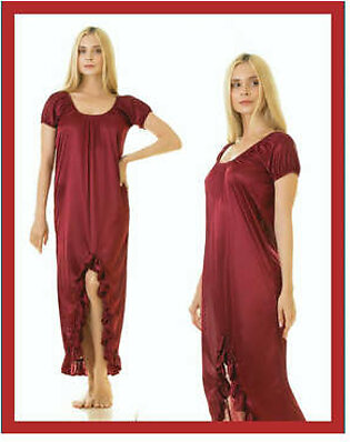 1 Piece Silk Cross Cut Nightwear For Girls & Women