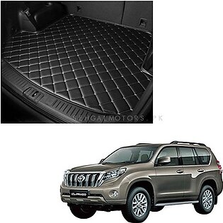 Toyota Prado 7D Trunk Mat Mix Thread Tray Black For 5 Seat Car Only - Model 2009-2021 | Cargo Boot Liner Diggi Protection Tray Cover