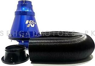 K&N Appolo Cold Air Intake Filter Branded - Blue | Universal Car Air Filter Vehicle Induction High Power Mesh | Auto Cold Air Hood Intake