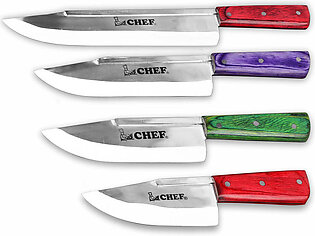 4 Pcs Best Stainless Steel Knife Set / Qurbani Knives Set / Skinner / Meat Knife / Takbeer Knife