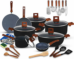 Chef Best Aluminum Non Stick Kitchen Set 29 Pcs New Arrival Cookware Set - Granito Series
