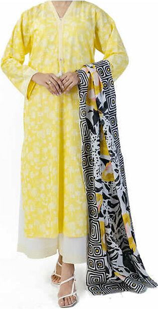 Yellow Lawn 3 Piece Stitched - ALP-3PS-1748