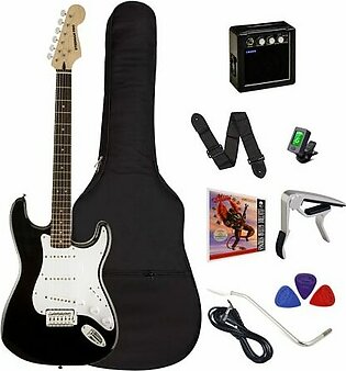 Electric Guitar Package with 5W Portable Amp, Guitar Bag, Strap, Capo, Guitar Cable, 3 Guitar Picks, set of Strings and Clip-on Tuner