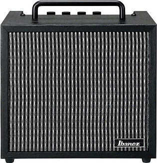 This amp supplies a heavy sound using a closed-back cabinet and a 6.5" Power Jam speaker. It comes with a simple Bass / Treble control layout for tonal adjustments as well as an auxiliary input.