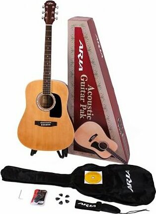 Aria’s new guitar package AGPN-003 comes with AWN-15 acoustic guitar and all the accessories necessary to start up immediately: gig bag, strap, picks, Aria PT-3000 digital tuner, and instruction
