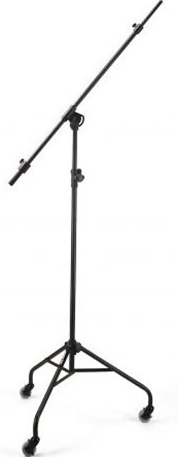 Thanks to heavy-duty steel construction and the flexibility to be adjusted to over 12 feet in height, the SB100 is an ideal boom stand for the studio. It's perfect for overhead drum mics or simply capturing the tonal ambience of any room. And locking casters ensure easy, stable positioning. The tripod base even folds up for easy transport and storage. With sturdy construction and flexible positioning options, the SB100 offers a versatile microphone stand solution for any professional recording studio.