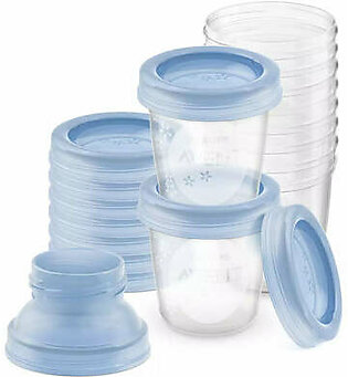 philips avent - set of 10 breast milk storage cups (180 ml)