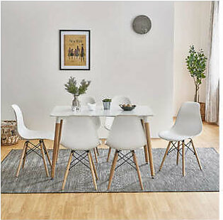 DWS 6 Chairs Rectangular Dining Table Set ( White Chairs...