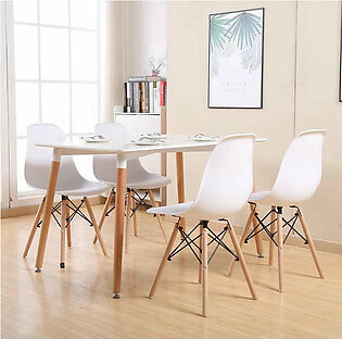 DWS 4 Chair Rectangular Dining Table Set ( White Chairs...