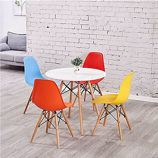 DWS 4 Chairs Round Dining Table Set ( Multi Colour...