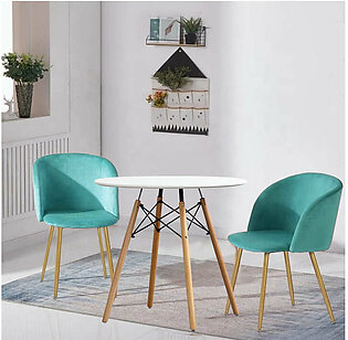 Mitzi Gold Dining Table Set (C Green Colour Chairs &...