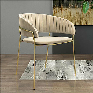 Linzy Gold Dining / Armchair (Off-White)