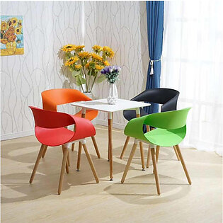 Stilvoll Dining Table Set ( Multi Colour Chairs & White...