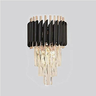 Crystal Black & Gold Wall Light - Diameter 9Inches /...