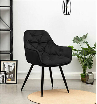 Colby Velvet Arm Chair  (Black)