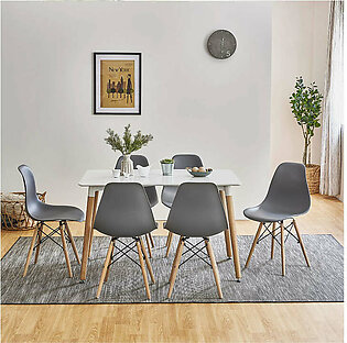 DWS 6 Chairs Rectangular Dining Table Set ( Grey Chairs...