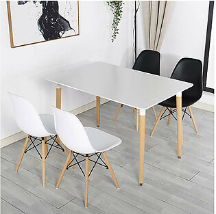 DWS 4 Chairs Rectangular Dining Table Set ( Black &...