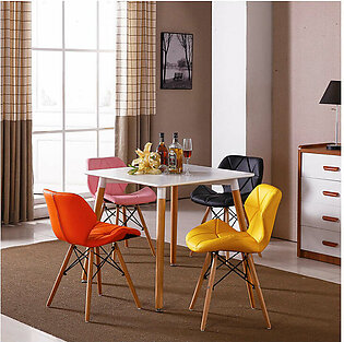 Butterfly PU Leather Chair Dining Set ( White Table Top...