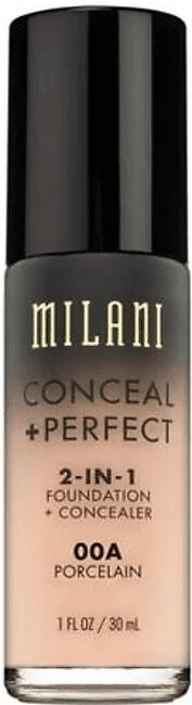 Milani Conceal + Perfect 2-IN-1 Foundation 00A Porclain