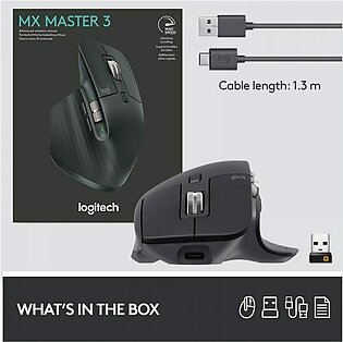 Logitech MX Master 3 Ultrafast Scrolling Ergonomic 4000 DPI Customization Advanced Wireless Mouse