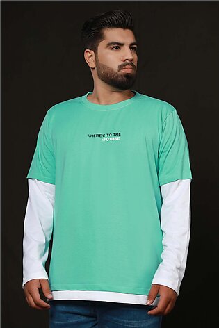 Pool Blue & White T-Shirt (Plus Size) - W22 - MT0260P