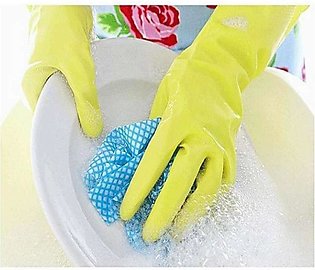 Rubber Washing Gloves - Yellow