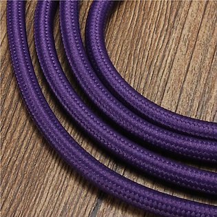 【Special Offer】2M E27/E26 Vintage Fabric Cable Pendant Light Hanging Filament Lamp Bulb Holder Socket (Purple)