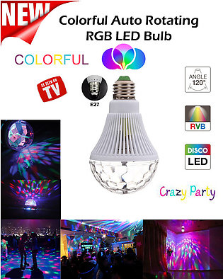 New LED Disco Light For Party Lamp RGB Auto Rotating Bulb