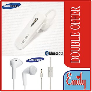 EMILY DOUBLE OFFER, Samsung Blue Tooth Headset, Bluetooth Headset AND Samsung YS Headphone Earphone Mic & Remote Hands free3.5 Mm