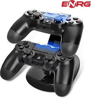 ENRG Dual Vertical Charging Stand for PlayStation 4 Charging Station for Sony Playstation4 / PS4 / PS4 Slim / PS4 Pro Controller - Black